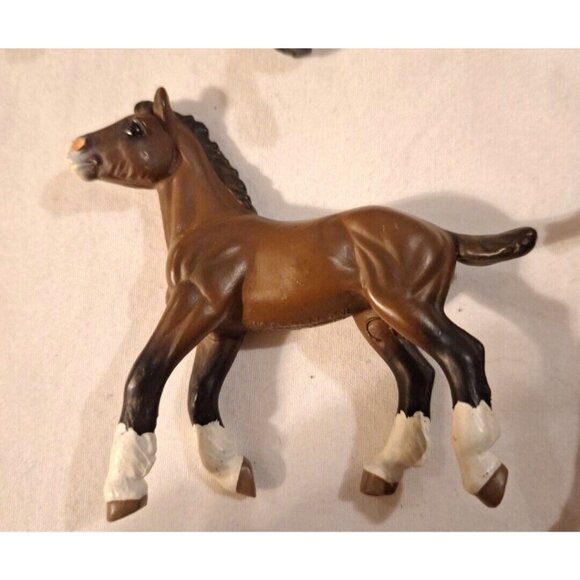 Safari Ltd Horse Clydesdale Foal Brown Bay Dapple Gray Dun Tan 1997 2004 Figure - Picture 4 of 9